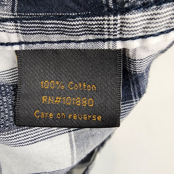 Helix Mens Button Down L/S Athletic Fit Western Snap Black White Shirt XL - Picture 6 of 6